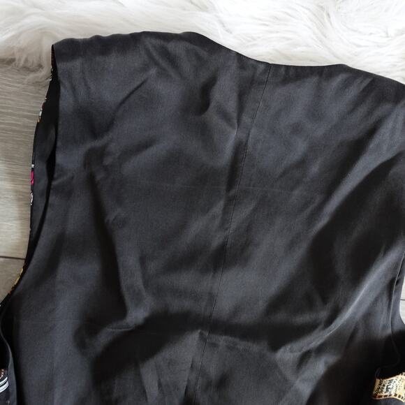 Vintage 90s Nicole Miller Silk Movie Production Actor Actress TV Film Theme Vest - Picture 7 of 16